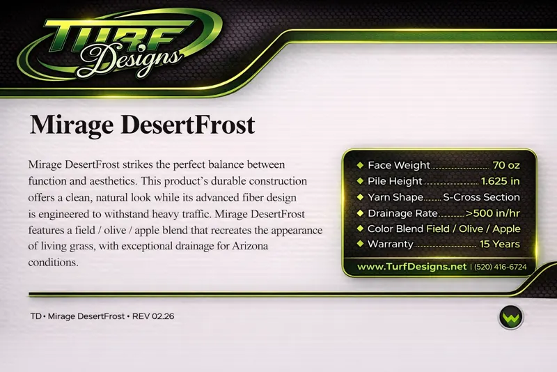 Mirage DesertFrost™ synthetic turf sample