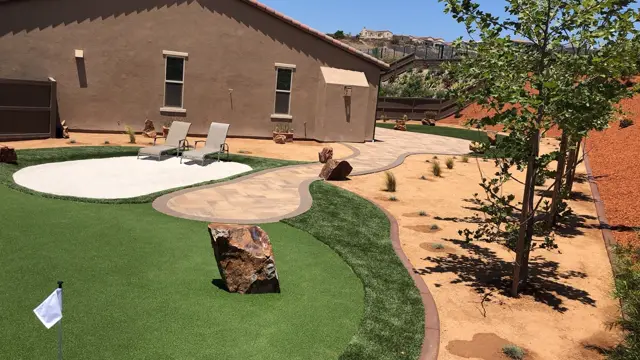 Mirage 94 synthetic turf in a Tucson area yard, photo 4