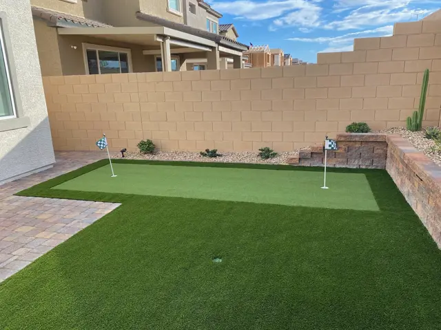 Pet turf area with turf from Turf Designs